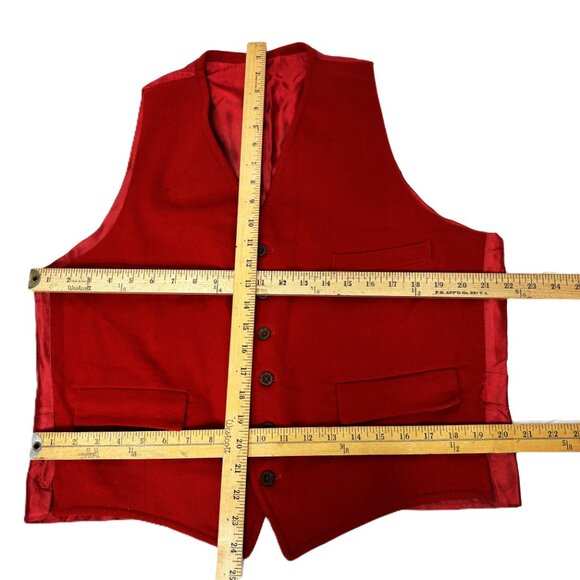 Baskin Vintage Red 100% Wool Vest Size 44 - Picture 13 of 15